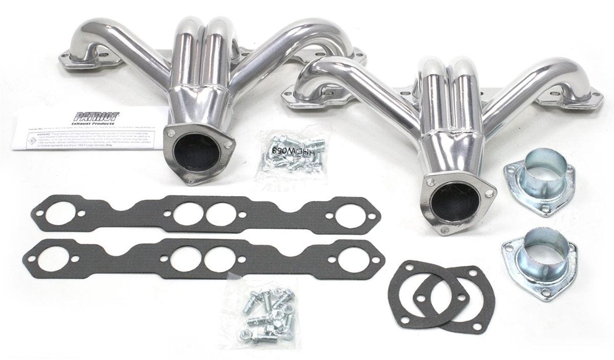 PATRIOT Suit SB Chev 1-5/8" Primary Pipe With 2-1/2" Collector, Round Port Patriot Exhaust Ceramic Coated Tight Tuck Headers PATH8027-1 SR