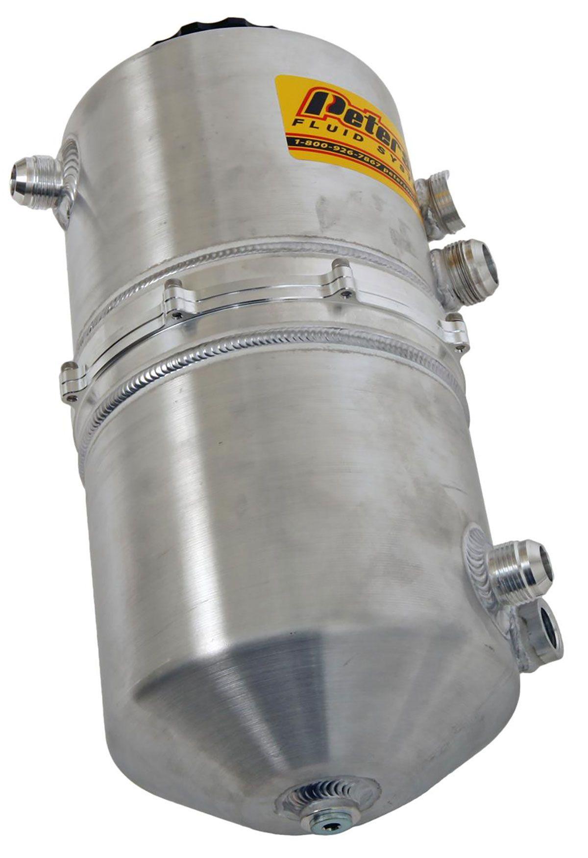 Peterson Fluid Systems 1.5 Gal (5.70 L) 16" H X 7" O.D, Dual Return, (2) -12 AN Male Breathe Peterson Fluid Systems Drag Dry Sump Oil Tank PFS08-0784 SR
