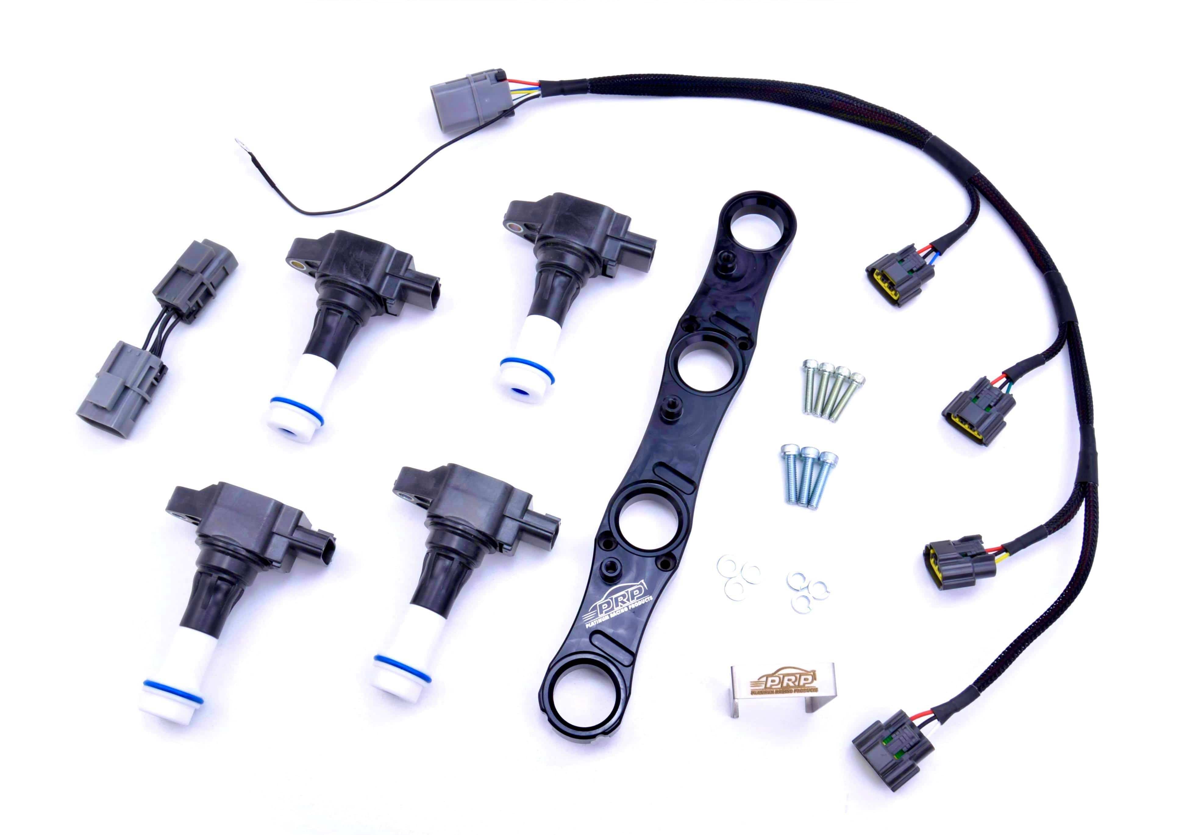 Platinum Racing Products Ignition Coil Kit Black / Full Kit Coils, Bracket, Stalks, Loom with Ingiter Delete Nissan CA18 Coil Kit for FWD Application SR
