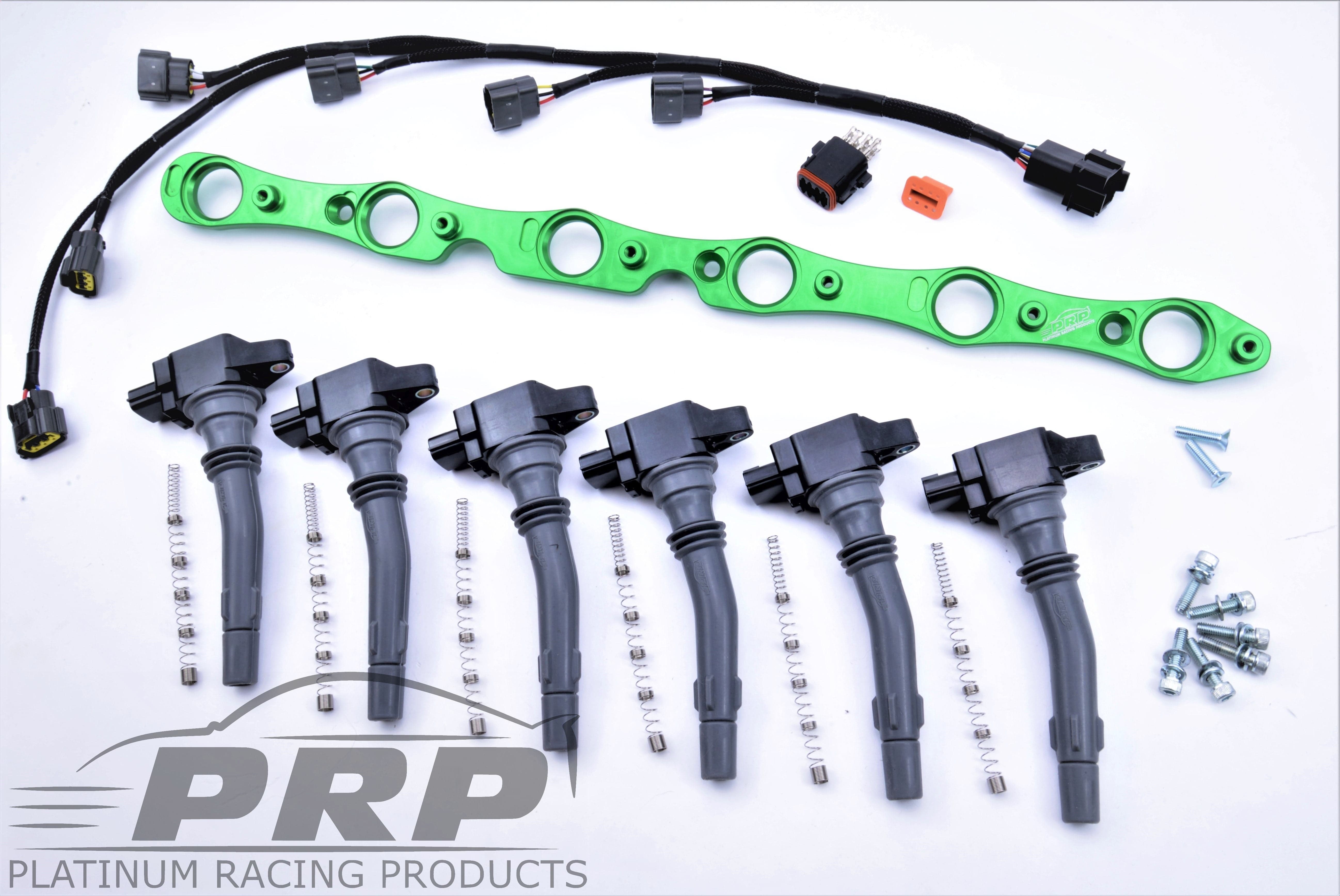 Platinum Racing Products Ignition Coil Kit Bracket + Stalks + Coils / No wiring loom / Grey Ford Barra Coil Kit SR