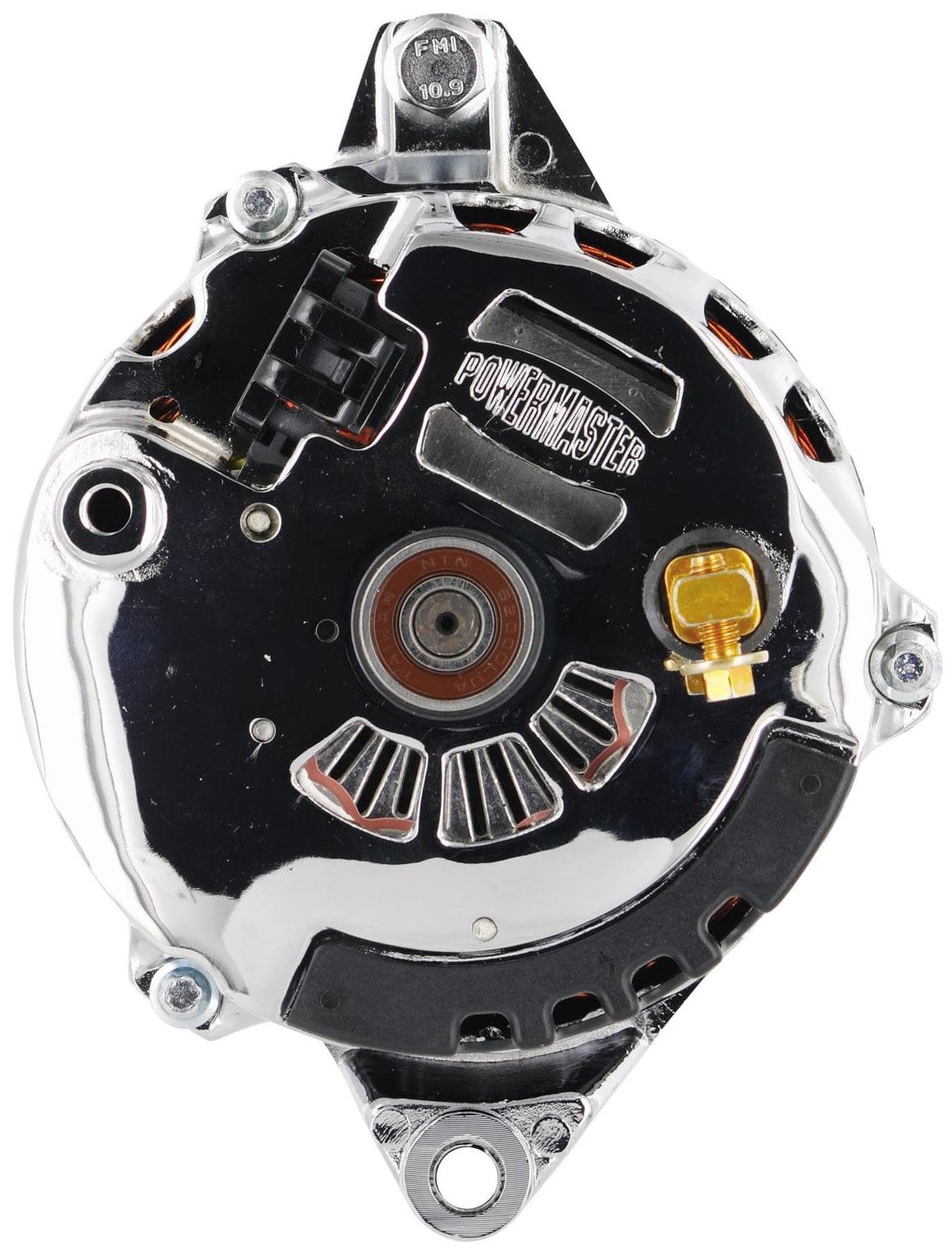 POWERMAST 140 AMP, 1 Wire, Single V-Belt Pulley Powermaster Chrome GM/Chevy CS130 Style Alternator PM378021 SR