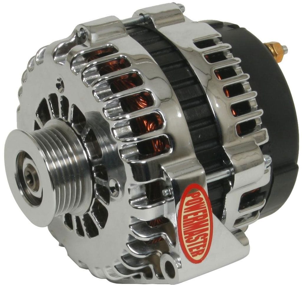POWERMAST 215 Amps, 4 Pin VR With 6-Groove Serpentine Pulley Powermaster Chrome GM Style AD Alternator PM38237 SR