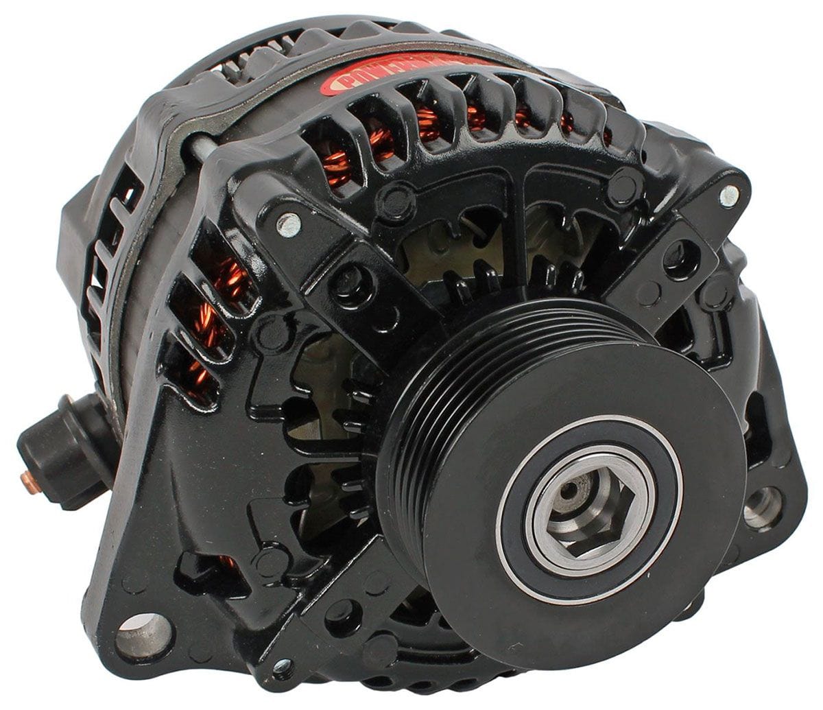 POWERMAST 245A, 6-Groove Serpentine Pulley, "Hair Pin Style" Powermaster Black Finish Ford Mustang 2011-17 Alternator PM51625 SR