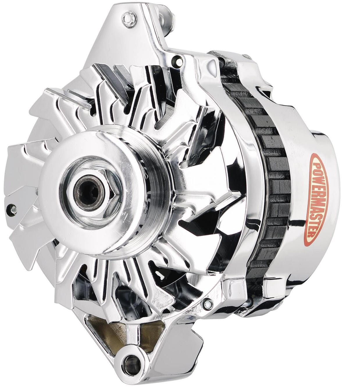POWERMAST Chev, CS130 Style case, 105 Amps, Single groove pulley, Chrome Finish Powermaster Powermaster Street Alternator PM178021 SR