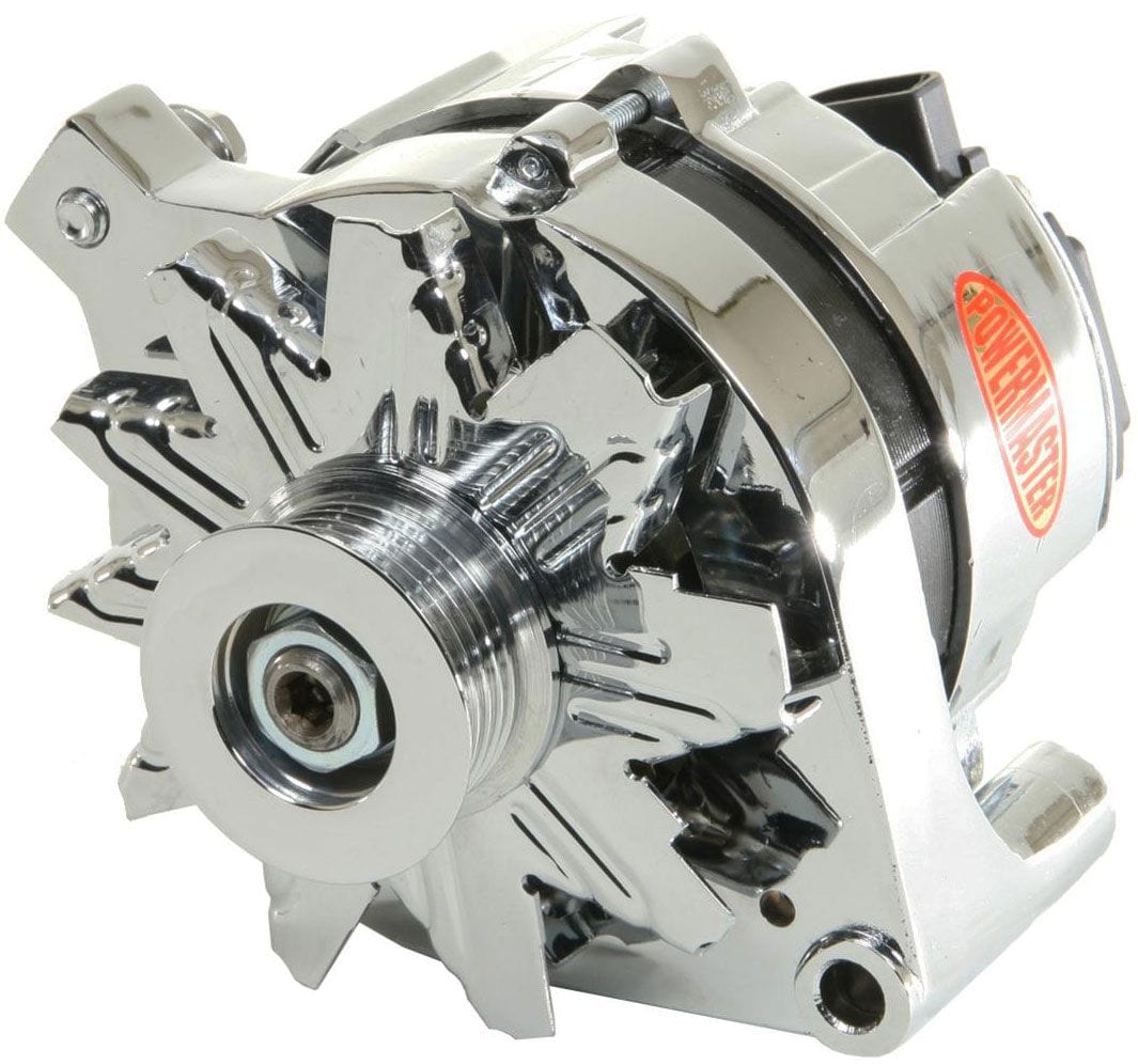 POWERMAST Ford 2G style, 80 Amps, Serpentine pulley, Chrome Finish Powermaster Powermaster Street Alternator PM17735 SR