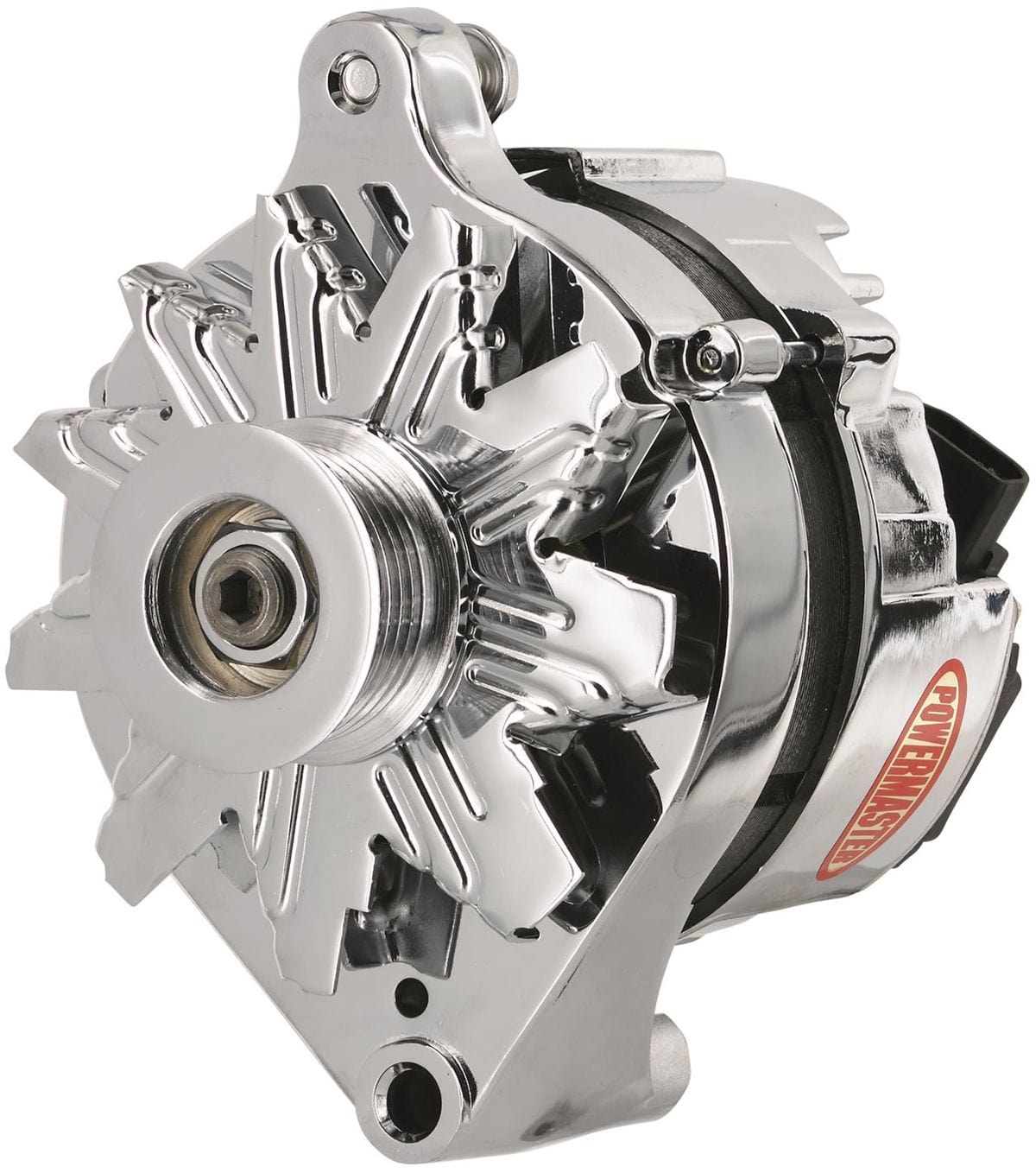 POWERMAST Ford 2G style, 80 Amps, Serpentine pulley, Chrome Finish Powermaster Powermaster Street Alternator PM17735 SR