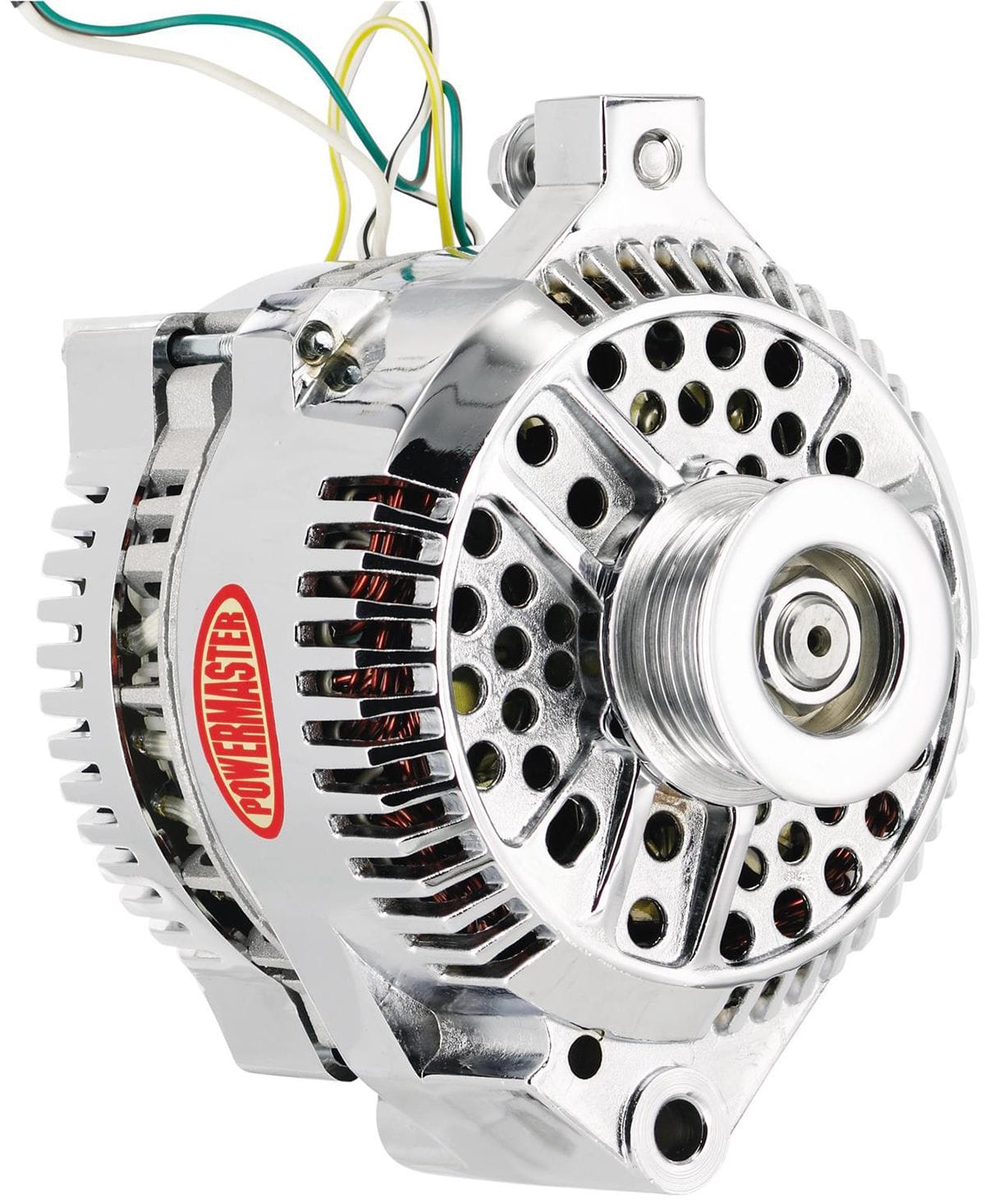 POWERMAST Suit All 1983-93 V8, 200 AMP, 6 Groove Serpentine & Single V-Belt Pul Powermaster Chrome Ford 3G Large Alternator PM37759 SR