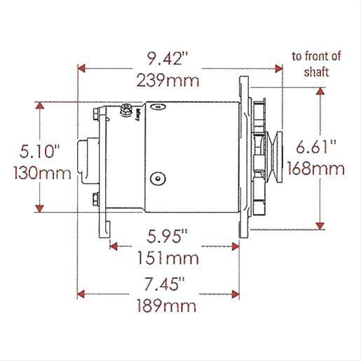 POWERMAST Suit GM Up To 1964 Short, 75 AMP, Single V-Belt Pulley Powermaster Black PowerGEN Alternator PM82111 SR