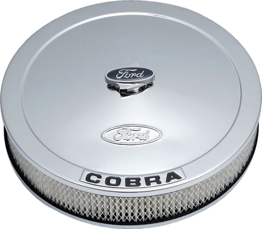 Proform Chrome 13" x 2-5/8" With 5/8" Recessed Base With With Black Ford Cobr Proform Stamped Steel Air Cleaner Assembly PR302-371 SR