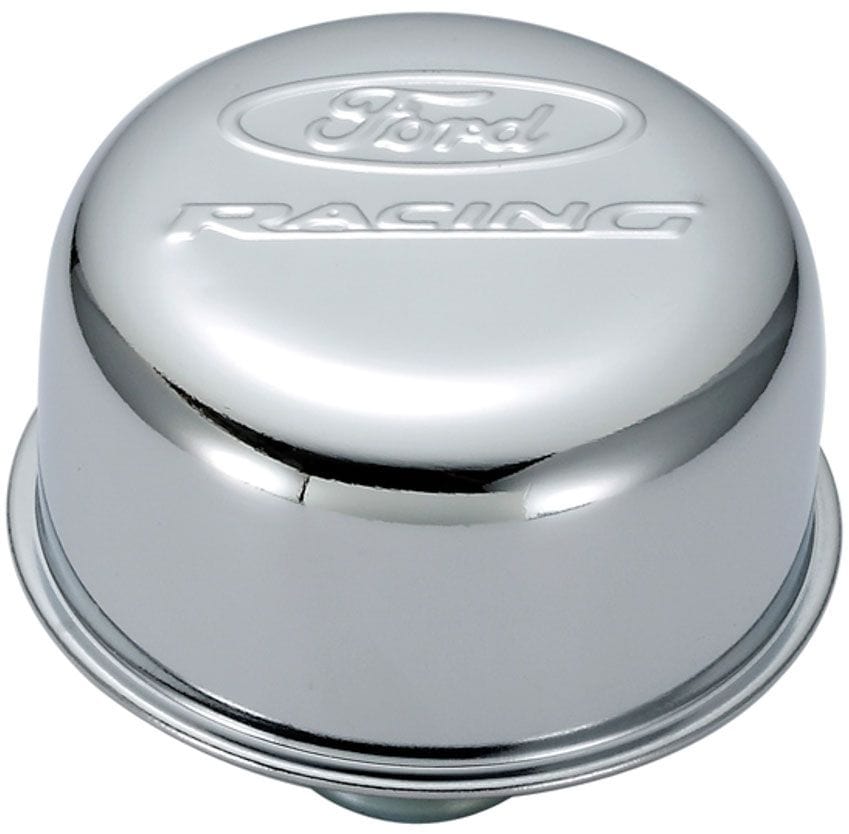 Proform Chrome 3" Diameter with Ford Racing Logo (Use PR141-615 Gromments) Proform Valve Cover Breather Push-In Style PR302-215 SR