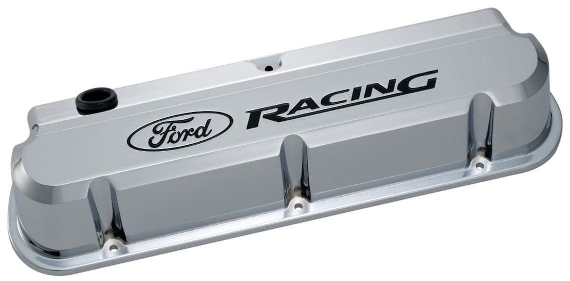 Proform Chrome Suit SB Ford 289-351 Windsor With Recessed Ford Racing Logo Proform Die-Cast Aluminium Slant Edge Valve Covers PR302-139 SR