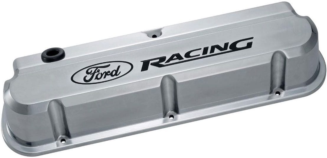 Proform Polished Suit SB Ford 289-351 Windsor With Recessed Ford Racing Logo Proform Die-Cast Aluminium Slant Edge Valve Covers PR302-138 SR