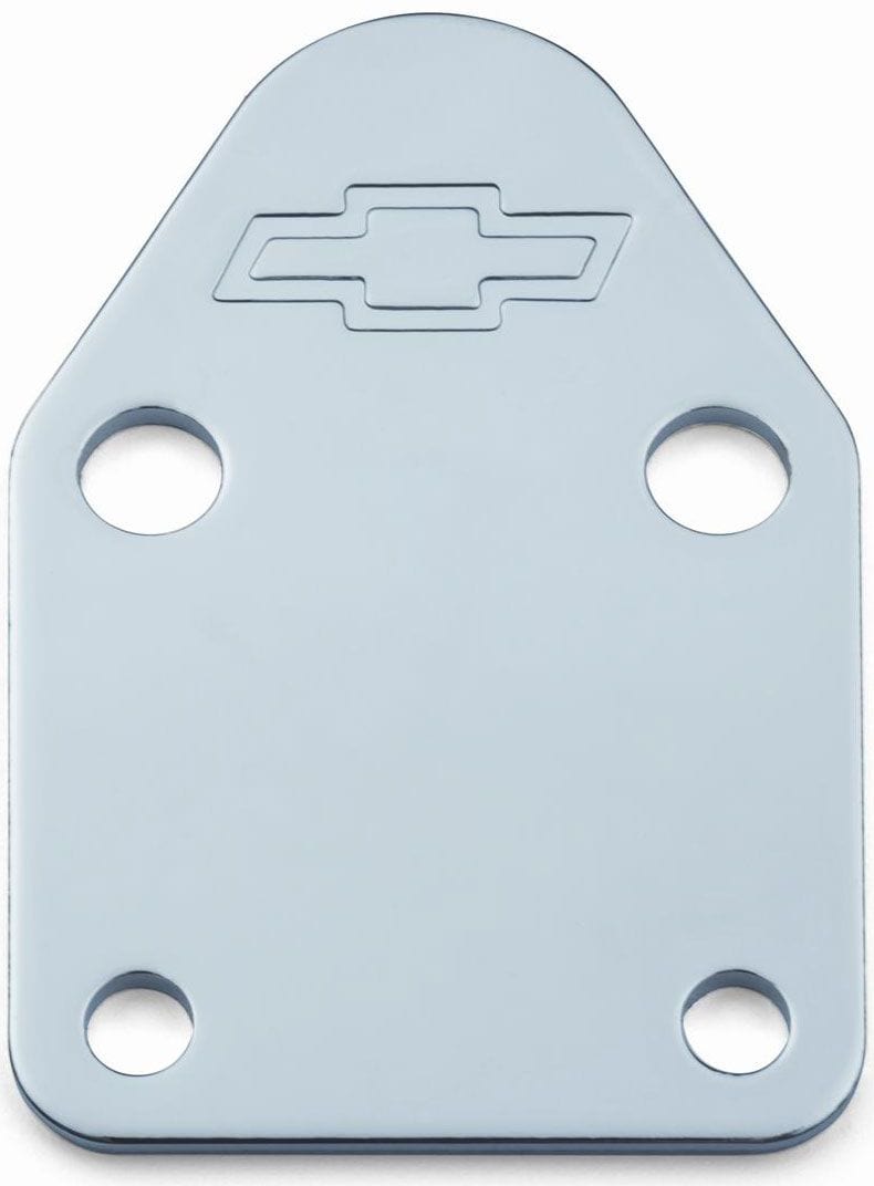 PROFORM Small Block Chev Proform Fuel Pump Block-Off Plate Chrome with Bowtie Logo PR141-210 SR