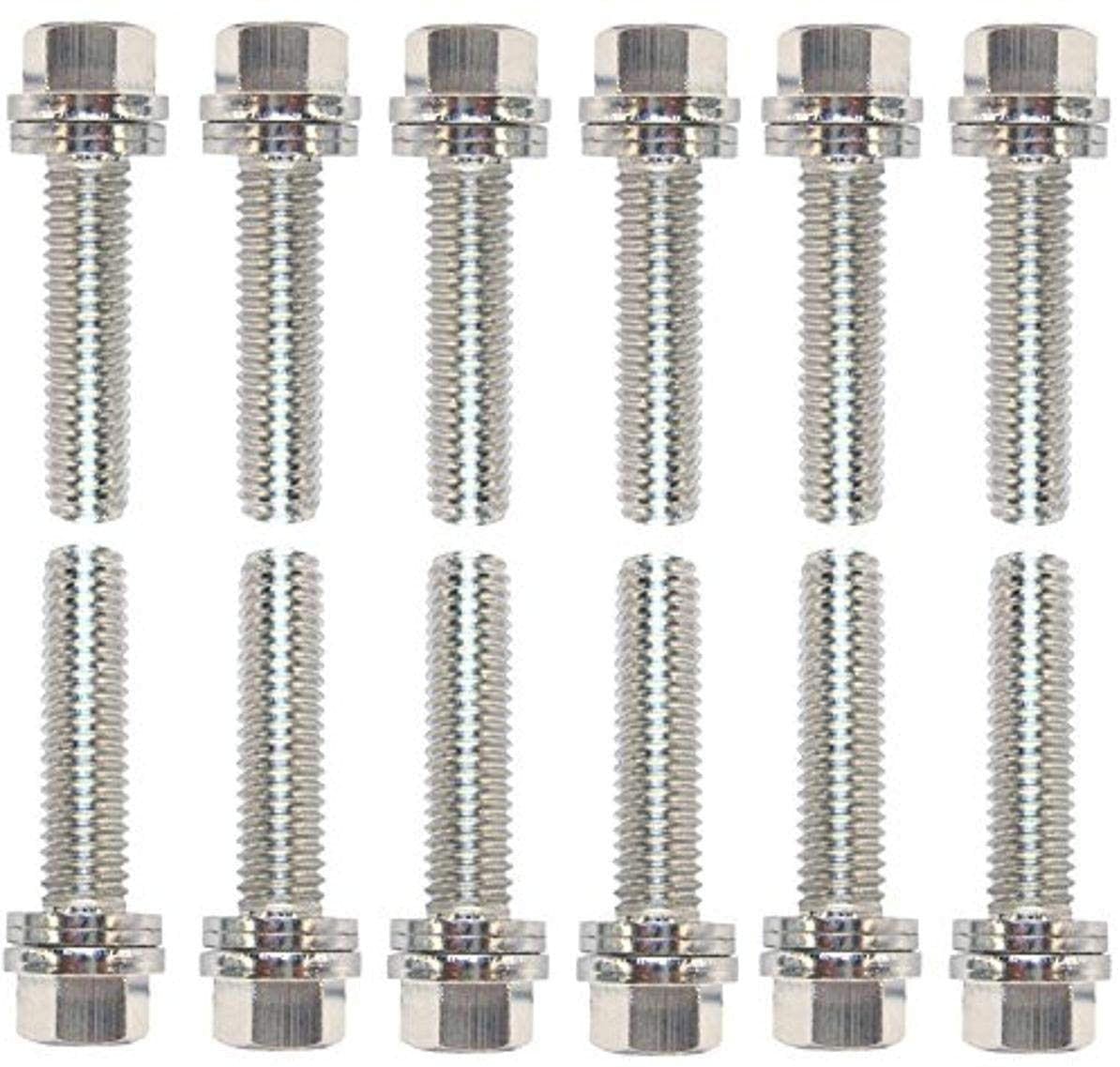 PROFORM Suit GM LS Series, M8 x .948" UHL (12-Pack) Proform Wedge-Locking Header Bolts - Nickle Finish PR66754 SR