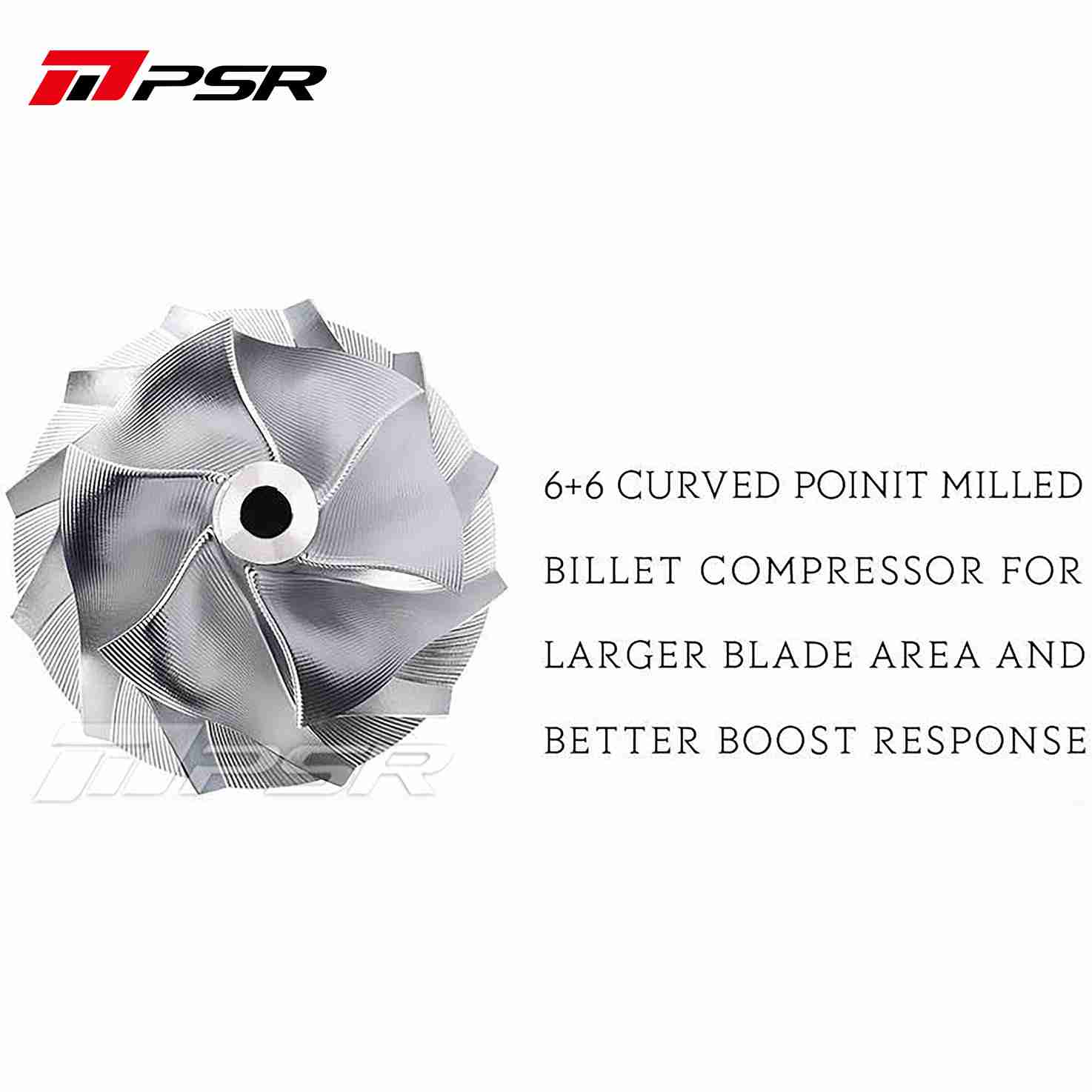 Pulsar Turbochargers PSR 485DG DUAL BALL BEARING TURBO CURVED POINT MILLED BILLET COMPRESSOR WHEEL SR