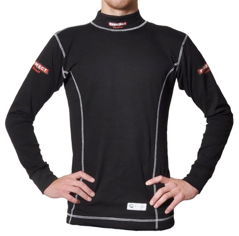 PYROTECT Black, SFI Approved Pyrotect Safety Equipment Inner Wear Turtle Neck Top (Small) PY4800100 SR