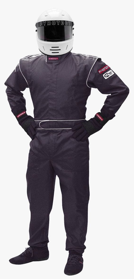 Pyrotect Safety Equipment SFI-1 Single Layer Pyrotect Safety Equipment Junior DX1 One Piece Black Racing Suit (Large 10-12) PYJSDX1401 SR