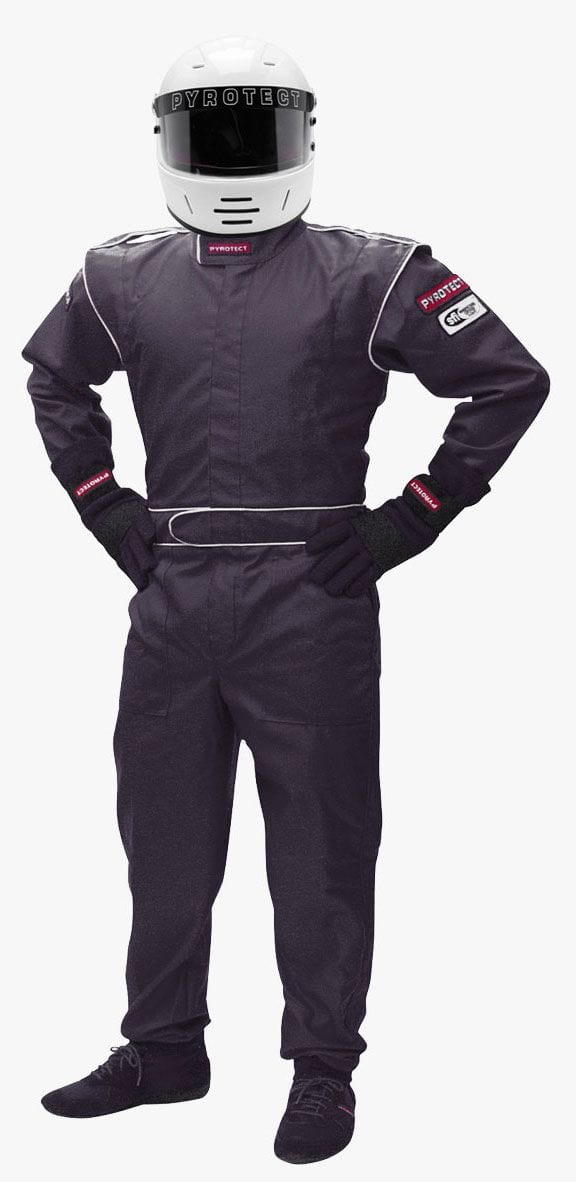 Pyrotect Safety Equipment SFI-1 Single Layer Pyrotect Safety Equipment Junior DX1 One Piece Black Racing Suit (Small 6-8) PYJSDX1111 SR
