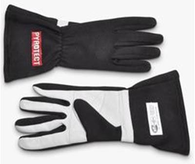 Pyrotect Safety Equipment SFI 3.3/5 Two Layer Nomex Pyrotect Safety Equipment Two Layer Black Racing Gloves (Small) PYG2110000 SR