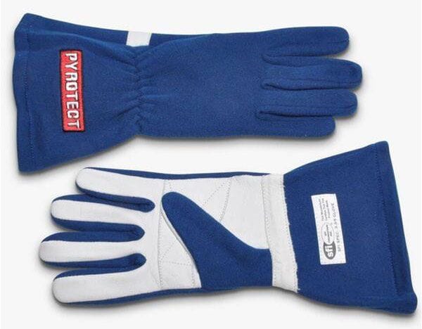 Pyrotect Safety Equipment SFI 3.3/5 Two Layer Nomex Pyrotect Safety Equipment Two Layer Blue Racing Gloves (Small) PYG2130000 SR