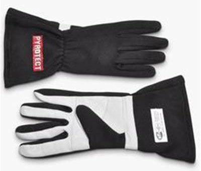 PYROTECT SFI 3.3/5 Two Layer Nomex Pyrotect Safety Equipment Two Layer Black Racing Gloves (Medium) PYG2210000 SR
