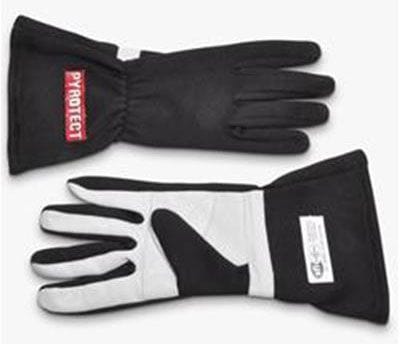 PYROTECT SFI 3.3/5 Two Layer Nomex Pyrotect Safety Equipment Two Layer Black Racing Gloves (XX-Large) PYG2610000 SR