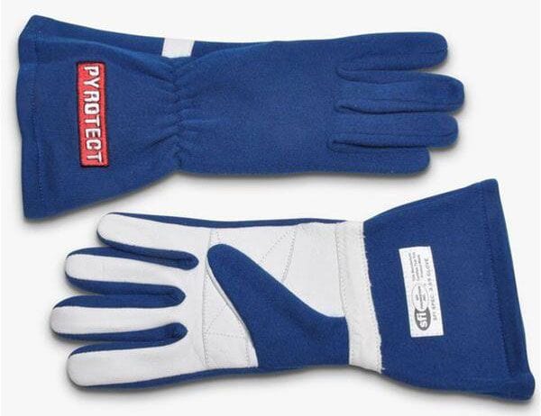 PYROTECT SFI 3.3/5 Two Layer Nomex Pyrotect Safety Equipment Two Layer Blue Racing Gloves (Large) PYG2430000 SR
