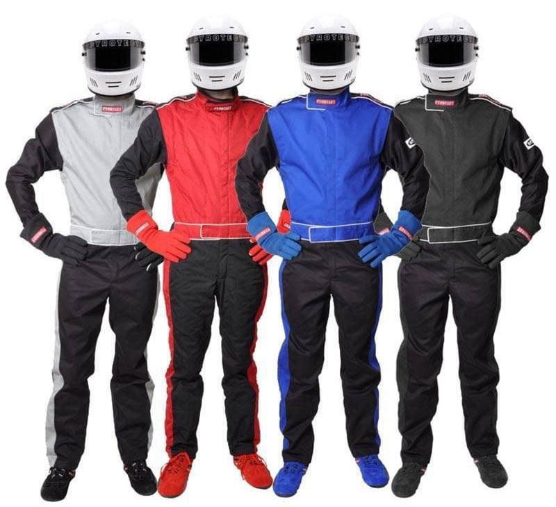 PYROTECT SFI-5 Two Layer Nomex Pyrotect Safety Equipment Sportsman Deluxe One Piece Black Racing Suit (XXX-Large) PY210701 SR