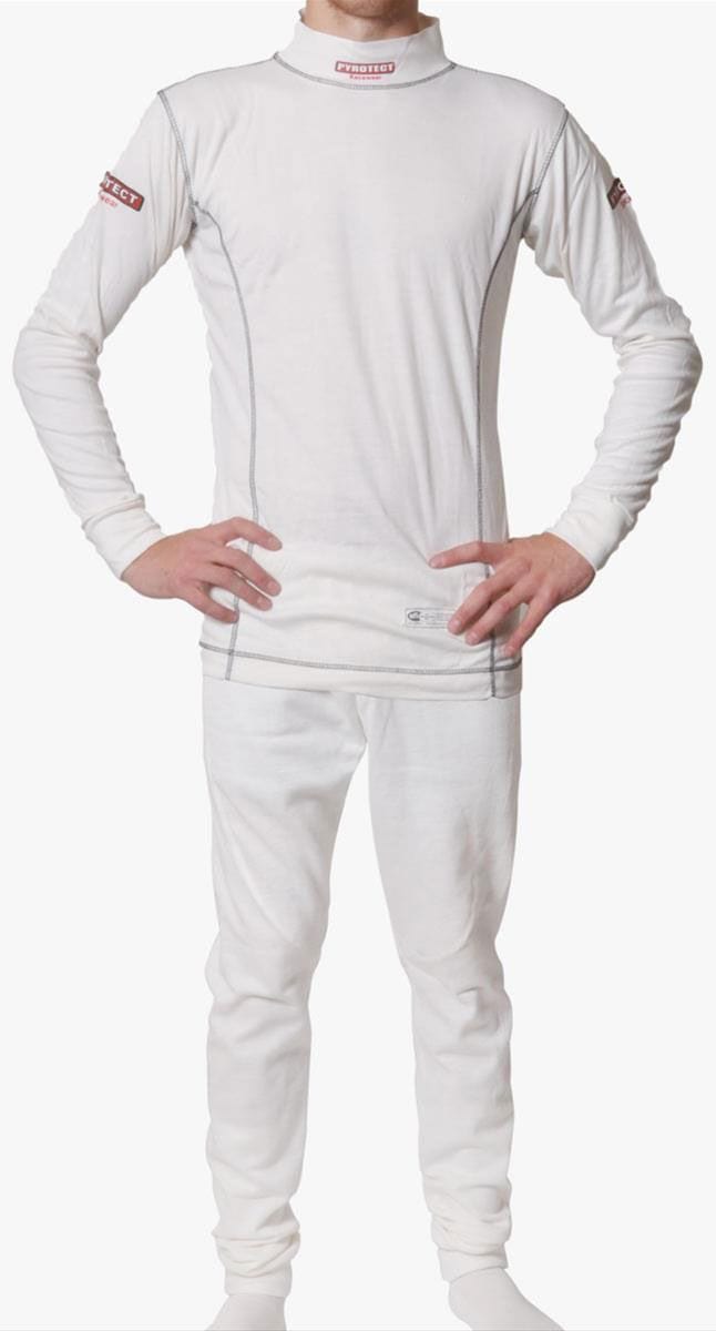 PYROTECT White, SFI Approved Pyrotect Safety Equipment Inner Wear Turtle Neck Top (Large) PY4700400 SR