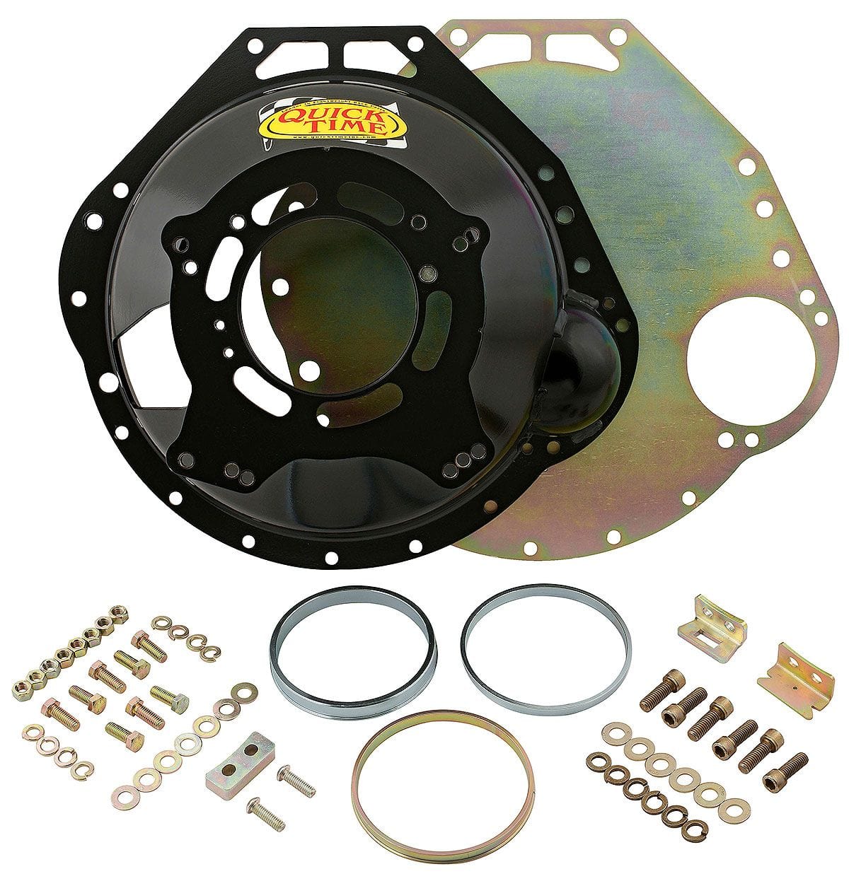 QTI Suit SB Ford With T10 & TKO Transmission, 157 Tooth, 10.5" Clutch Quicktime Inc Steel SFI 6.1 Bellhousing QTRM-6063 SR