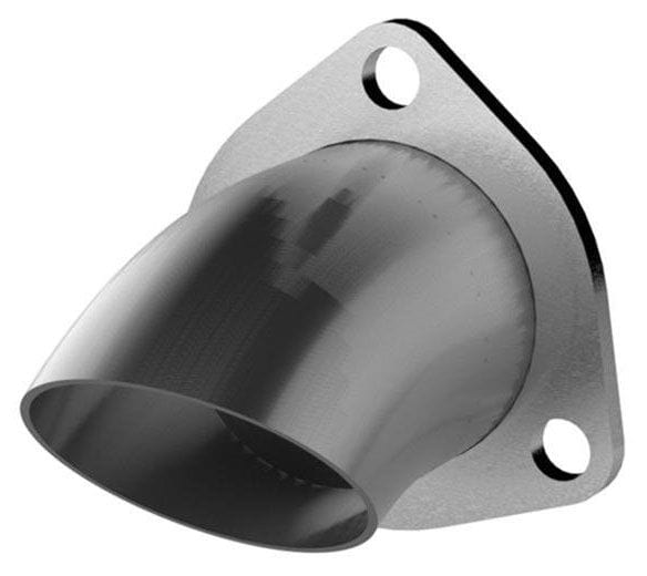 QTP 2-1/2" 3-Bolt Flange Quicktime Performance Round Polished S/S Adjustable Turn Down QTP11250 SR