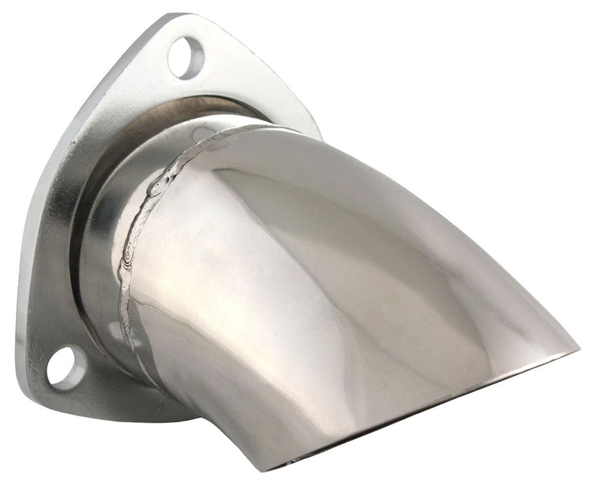 QTP 3" 3-Bolt Flange Quicktime Performance Round Polished S/S Adjustable Turn Down QTP11300 SR