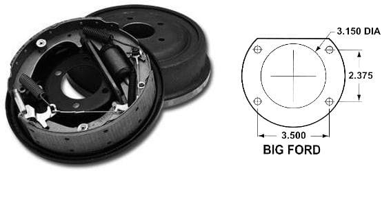 ROADSTER 11" x 2 1/2" So Cal Speedshop SO-CAL Speed Shop Ford 9" Early Rear Drum Brake Kit SO96237 SR