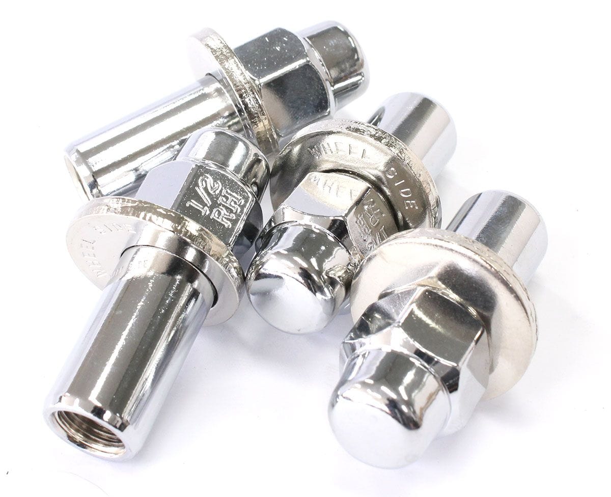 ROCKET 1/2" Thread, 1.38" Shank, Closed End (Set of 4) Speedway Products Cragar SST Mag Wheel Nuts - 13/16" Hex GOR84187B SR