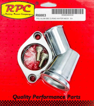 Racing Power Company Aluminium 45° Swivel Thermostat Housing, Polished, O-Ring Style RPCR6003