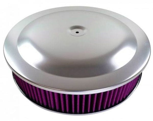 RPC Fits Single Quad Carburettors with 5-1/8" Neck, Hardware Not Included Racing Power Company 14" x 3" Air Cleaner, Anodised Aluminium Finish with Flat Base & Washable Elemen SR