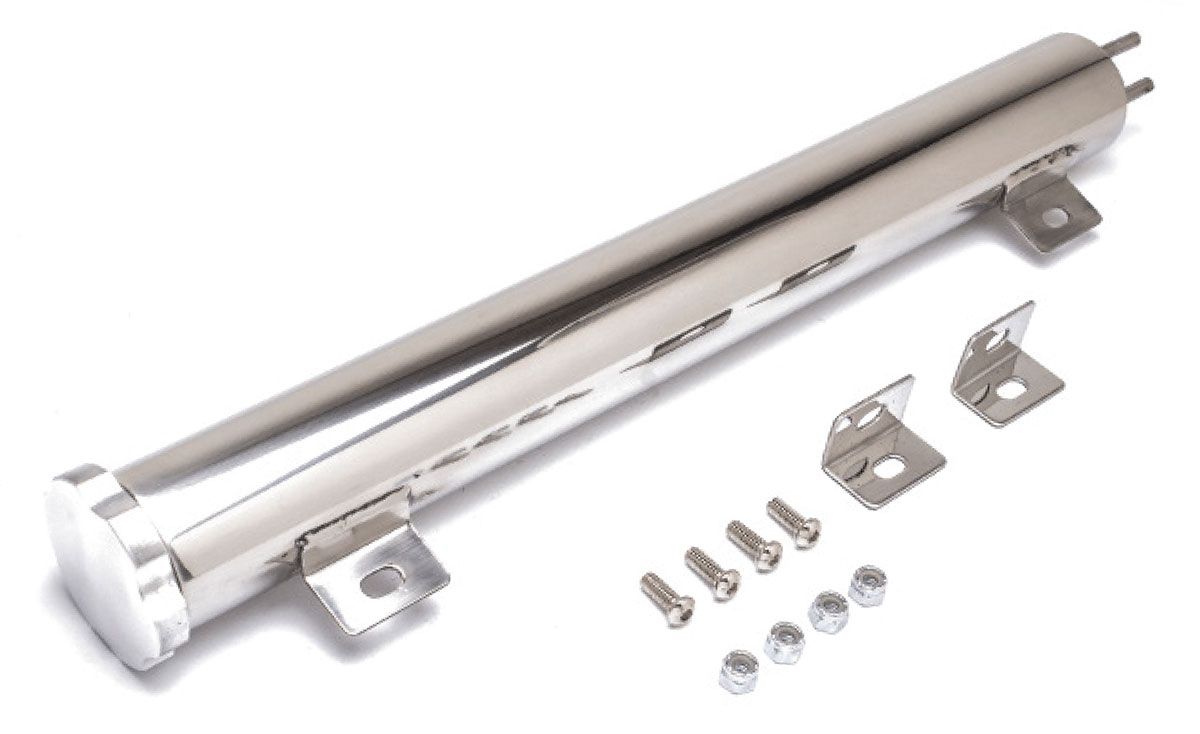RPC New Improved "Twist-in" Cap Design, Mounting Hardware & Bracket Inclu Racing Power Company Stainless Steel Radiator Overflow Tank 3" x 10", 1005ml Capacity RPCR6076X SR