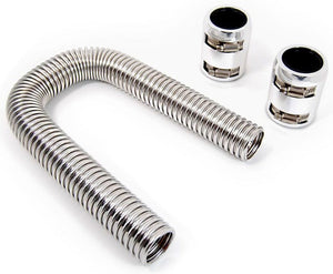 Racing Power Company Stainless Steel Radiator Hose Kit, 12" Hose Length with Chrome End Caps RPCR7302