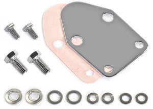 Racing Power Company Chrome Steel Fuel Pump Block Off Plate with Gasket RPCR2057