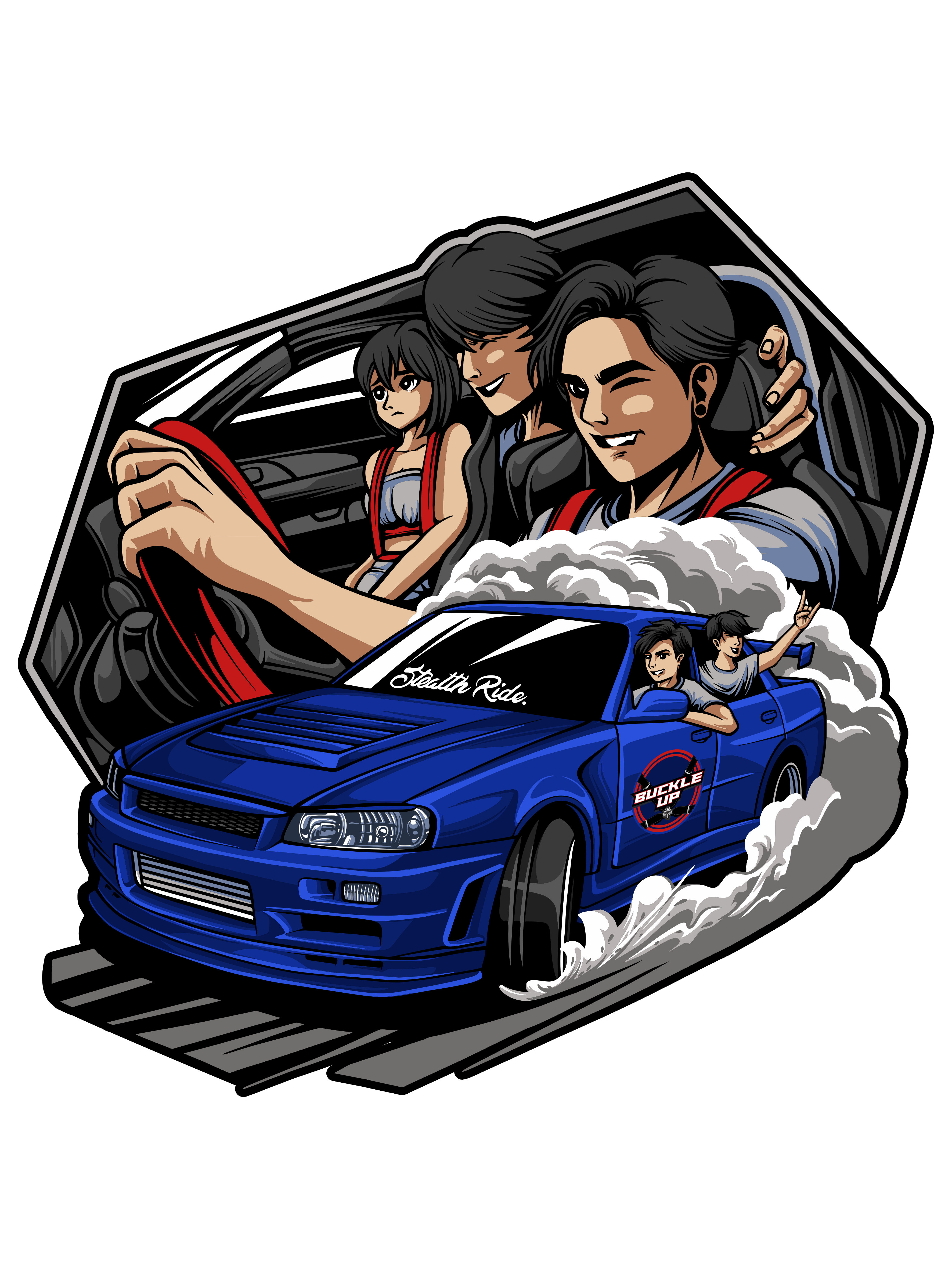 Stealth Ride STEALTH RIDE BUCKLE UP T-SHIRT - SUPPORT SR