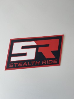 Stealth Ride Stickers Red SR Square Logo Sticker - Large SR