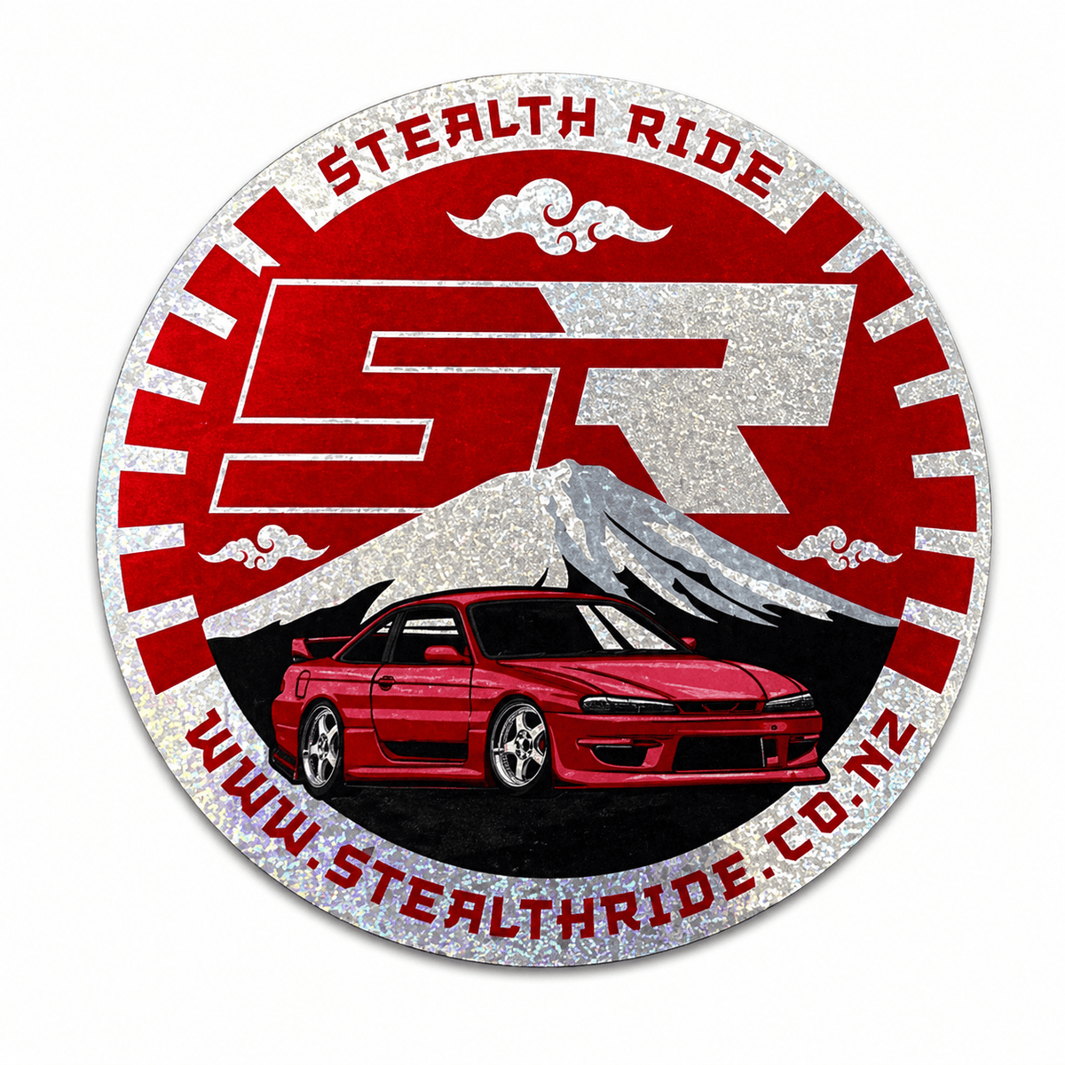 Stealth Ride Stickers SR Sticker - S14 Red Mt Fuji SR