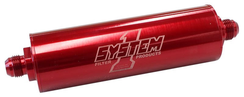 System One System 1 Billet In-Line Scavenge Oil Filter Red Anodized SY202-202712 SR