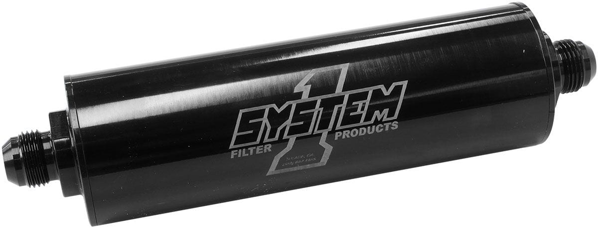 System One System One System One Long Billet In-Line Fuel Filter, Black (SY202-202408-B) SR