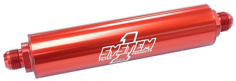 SYSTEMONE System 1 Extra Long Billet In-Line Fuel Filter Black Anodized SY203-229416 SR