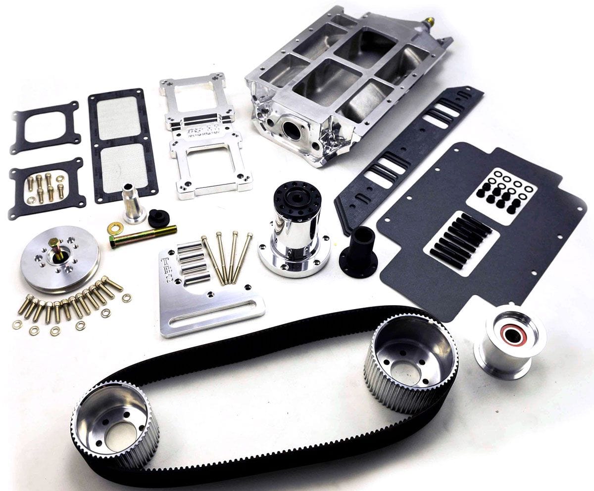 TBS Suit BB Chev STD Deck, 1V Accessory, Rectangle Port, Polished The Blower Shop 8-71 Blower Drive Kit B2710 SR