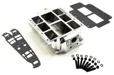 TBS Suit SB Chev With Large Port, Use FE1206 Or Larger Gasket The Blower Shop Blower Manifold Satin B2533 SR