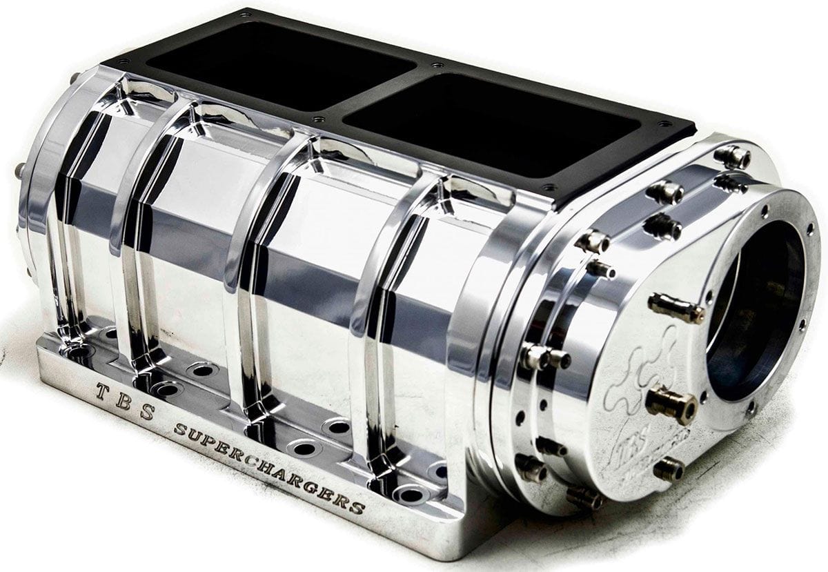TBS With 3-Lobe Cast Rotors (327ci), Polished The Blower Shop Retro Billet 6V-71 Blower B2005 SR