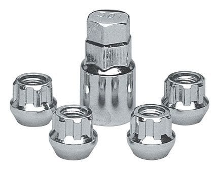 TOPLINE 1/2" Thread (set Of 4) Topline Chrome Tapered Opend End Wheel Lock Nuts TLC41405C SR