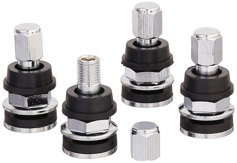 TOPLINE Outer Mount Large Diameter (Set Of 4) Topline Chrome Plated Bolt In Valve Stems TLC501-4 SR